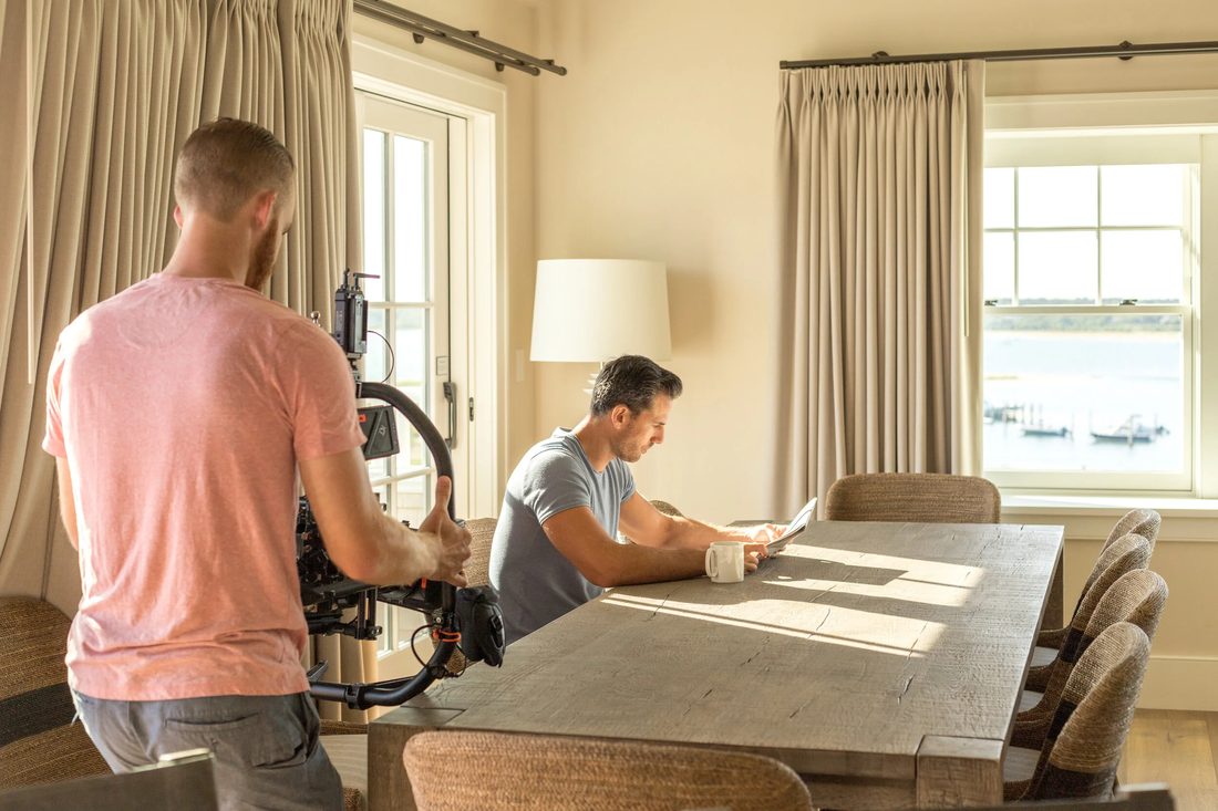 Director working the talent through a take