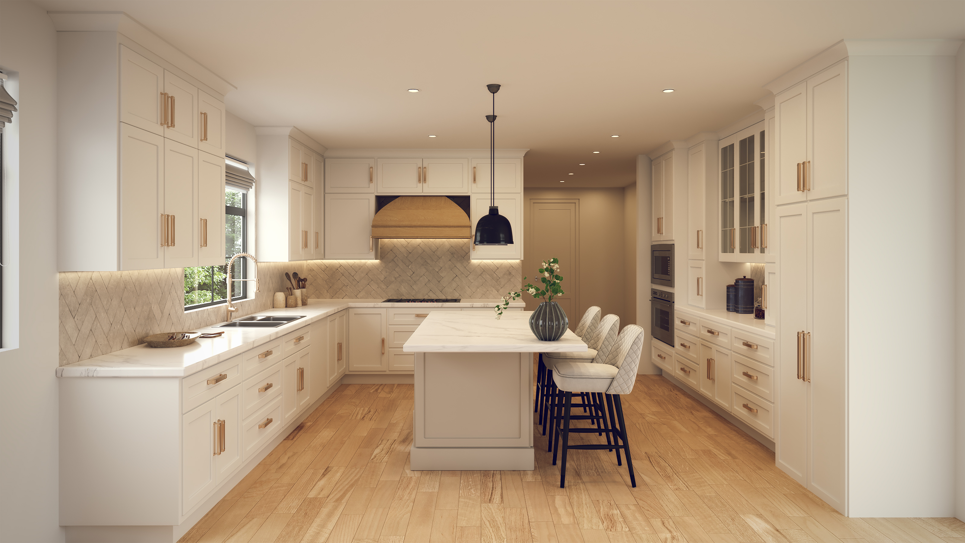 Photoreal residential kitchen render