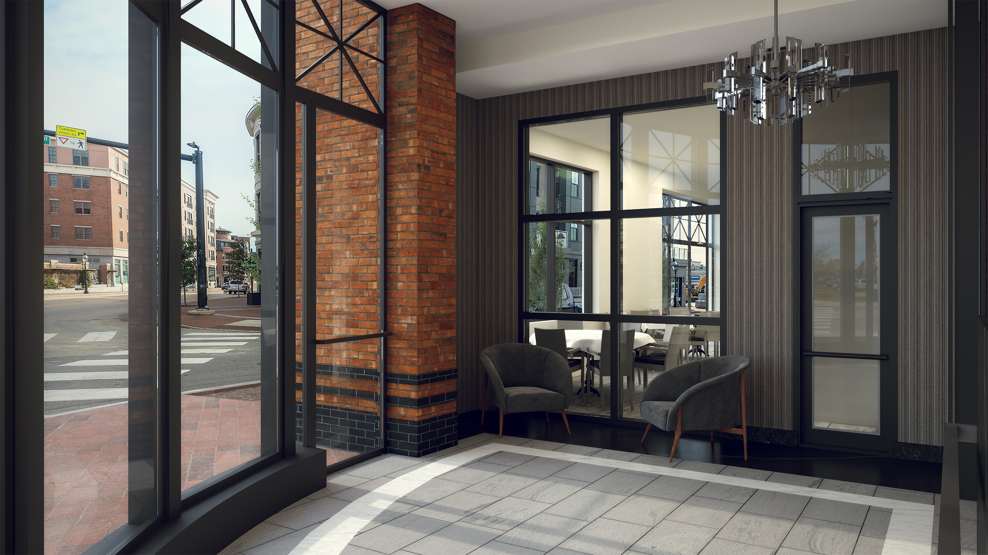 Mixed-use development · Portsmouth — Residential lobby at street level